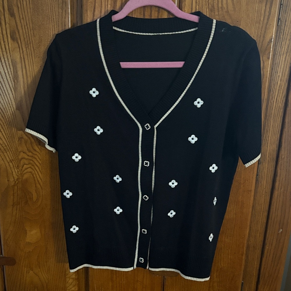 A Classy Chic Boutique Black and White Cardigan